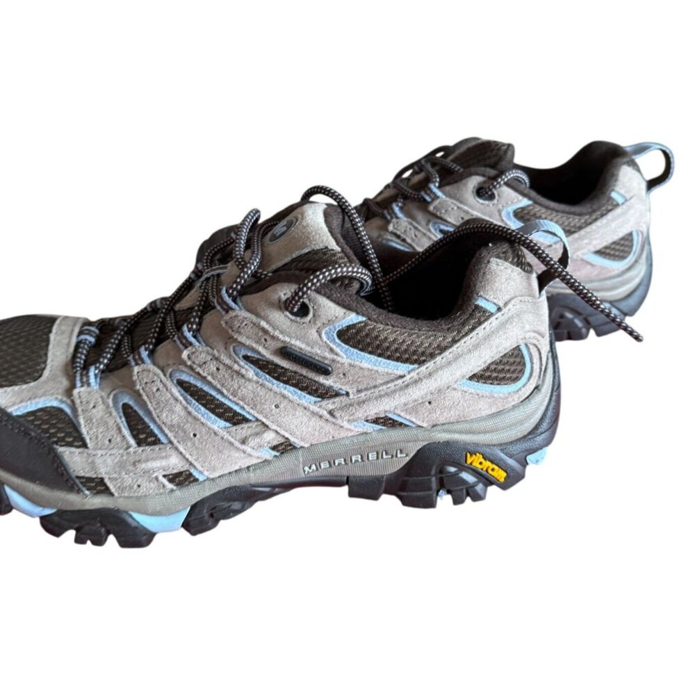 Merrell Women’s Hiking Trail Shoes Vibram Sole Gray Taupe Lightly Worn Size 10 - Picture 9 of 10